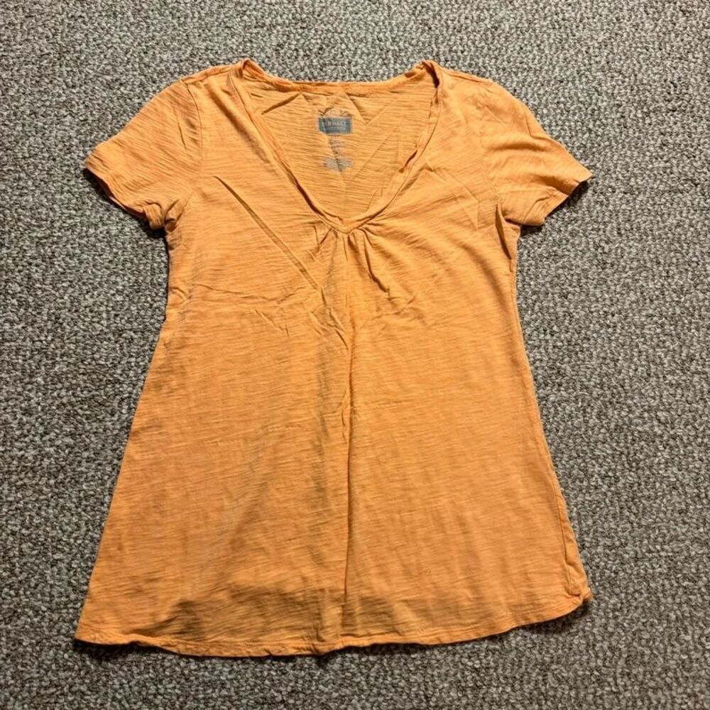 Old Navy Maternity T-Shirt Orange V-Neck Slub Knit Medium